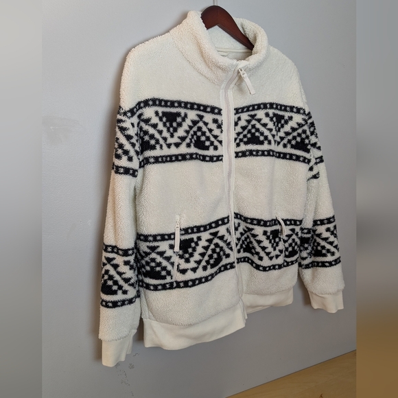 Faherty x B.Yellowtail High Pile Fleece Jacket Black Cedar Ridge Pattern, Size L - Picture 6 of 15